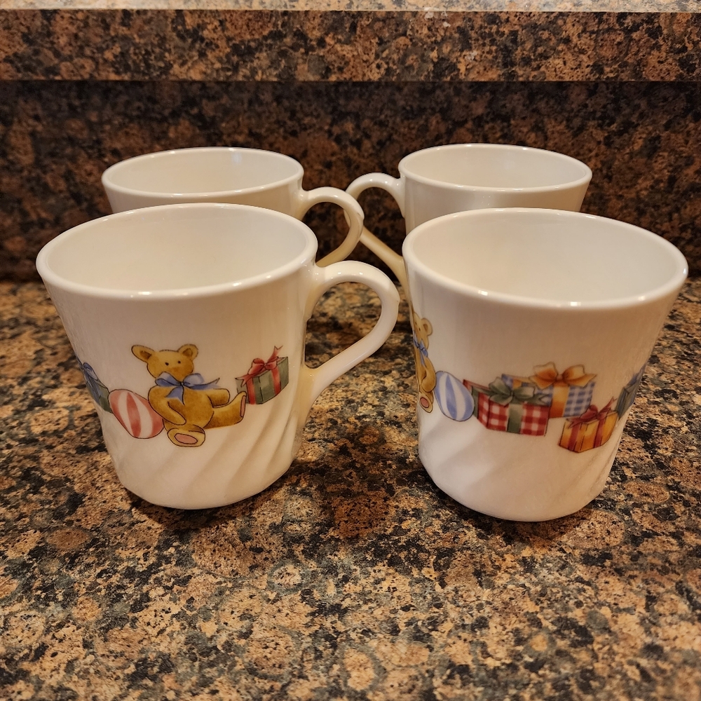 Corning Corelle Holiday Magic Swirl Mugs, Set Of 4